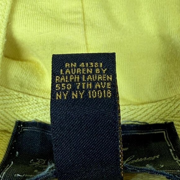 Ralph Lauren LRL Jeans Co Hoodie Womens XL Yellow Cotton Logo - Picture 5 of 15